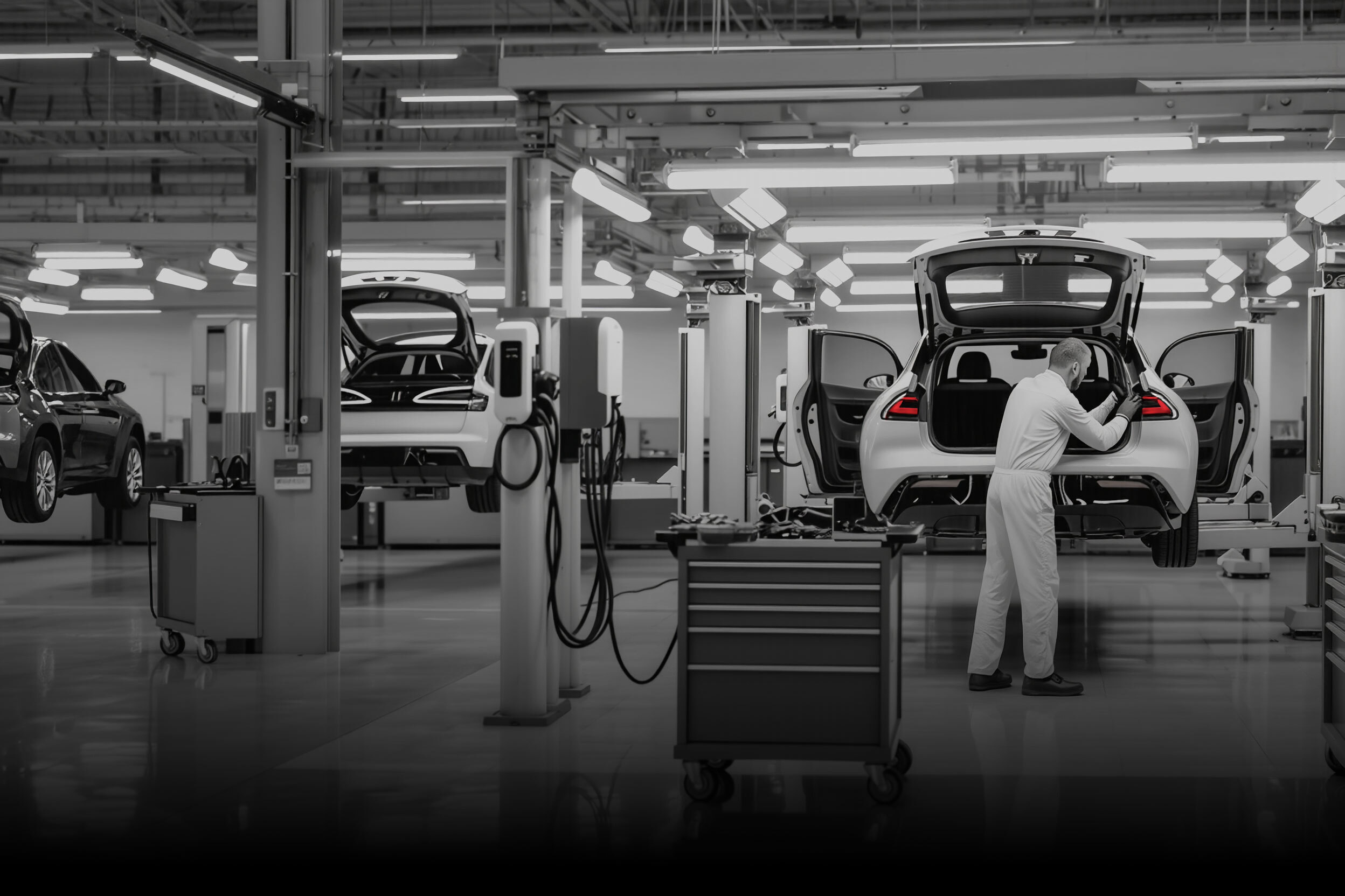 Petromin AutoCare workshop with technician servicing a vehicle